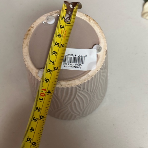 Indoor ceramic leaves engraved Planter pot - Picture 5 of 12